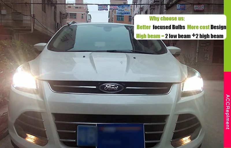 Автоматическое освещение Стиль светодиодный налобный фонарь для Ford Kuga светодиодный фары 2013- побег Ангел глаз drl H7 Биксеноновая разрядная лампа высокой интенсивности для объектива ближнего и дальнего света