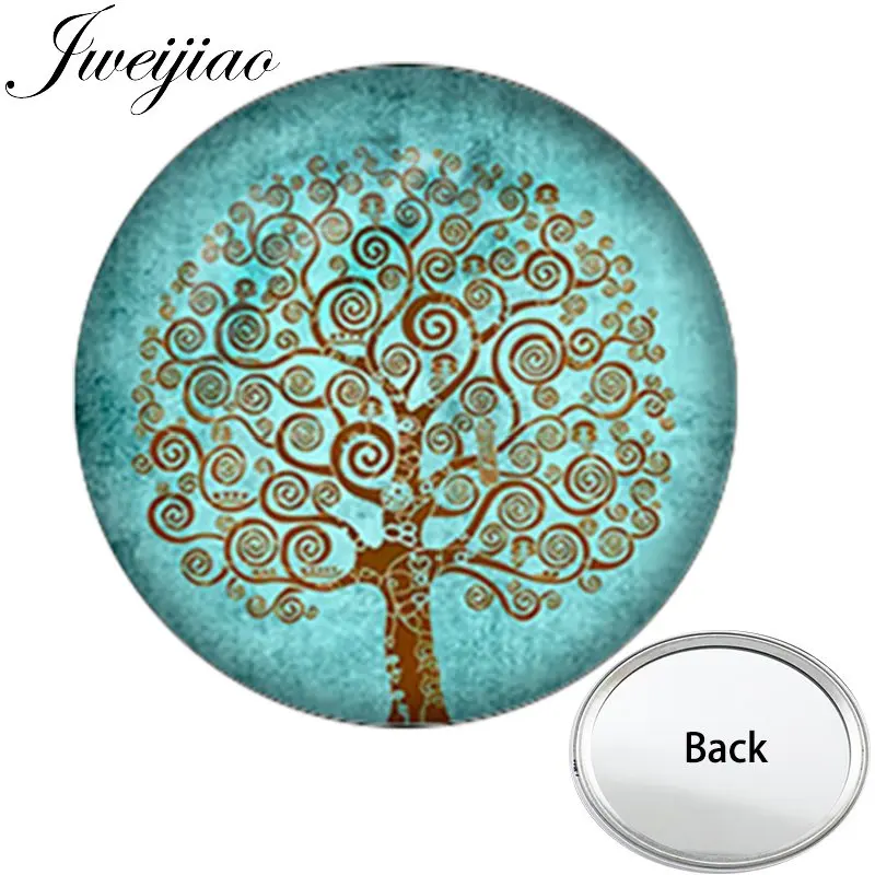 

JWEIJIAO Copper Leaf Tree Plant Photo One Side Mini Pocket Mirror Love Environmental Makeup Vanity Hand Travel Purse Mirror
