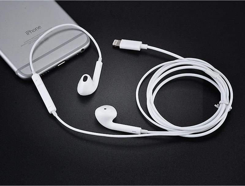 Apple, Earpods, Lightning и 3,5 мм разъем, наушники-вкладыши, встроенный контроль, глубокий бас, музыка, звонки, Спорт, Бег для iPhone