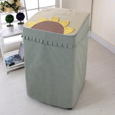 Утолщенный чехол для стиральной машины из хлопка и льна водонепроницаемый солнцезащитный защитный