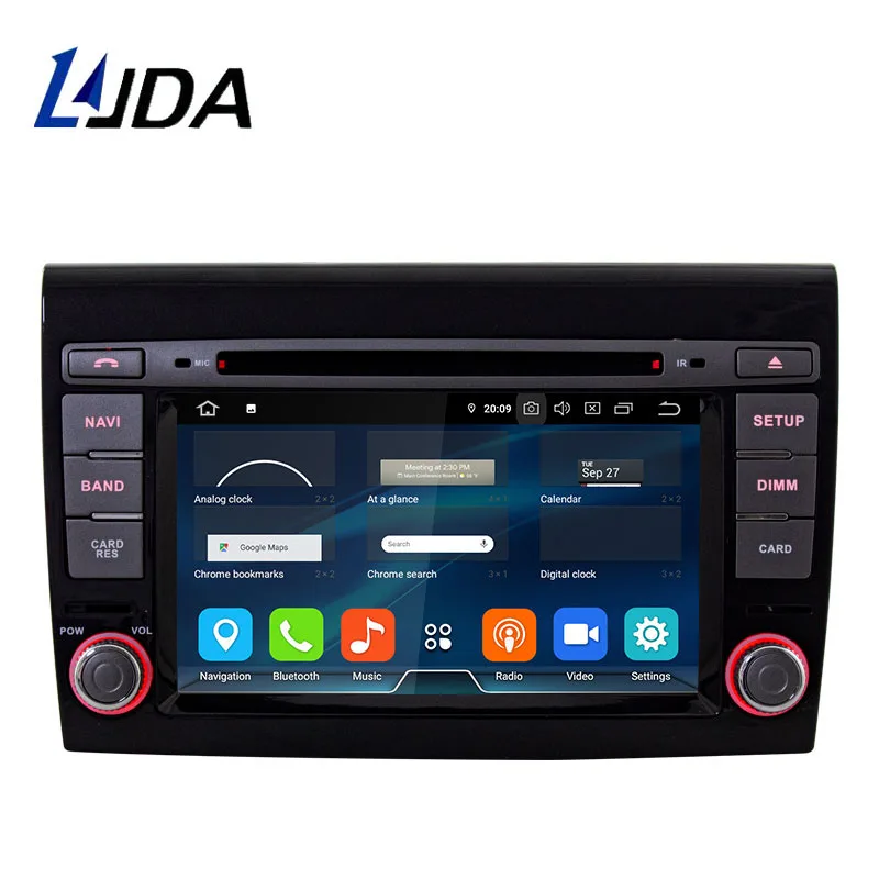 Автомобильный мультимедийный плеер LJDA Android 10 0 для Fiat Bravo 2007 2010 GPS навигация DVD CD