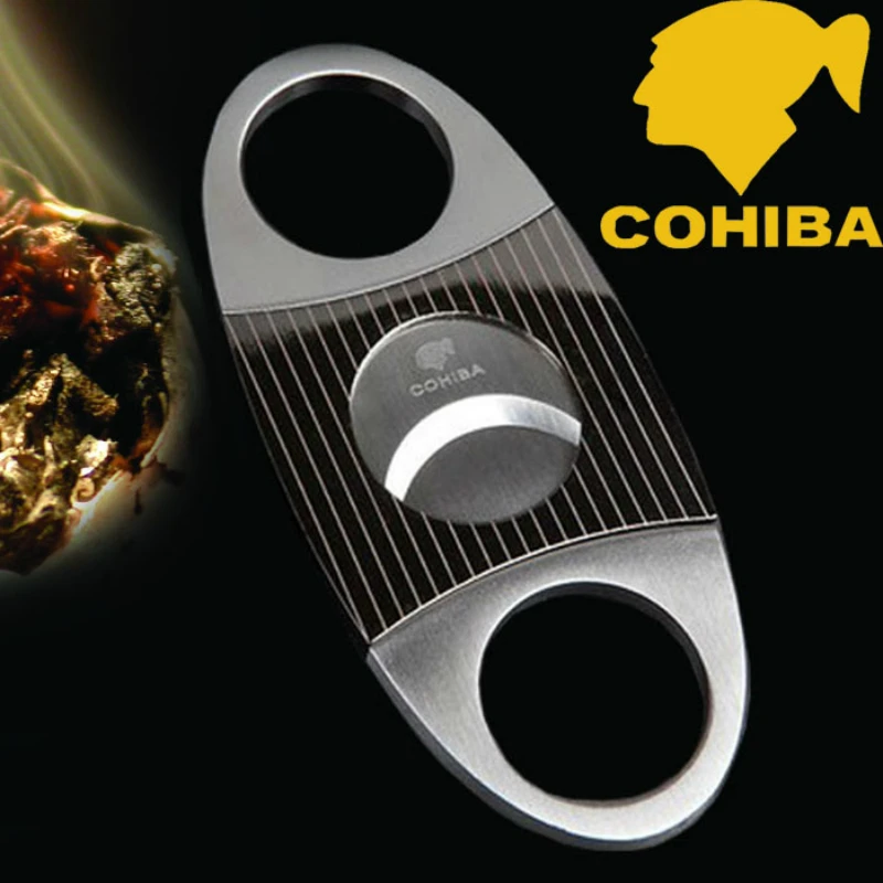 COHIBA Портативный резак для сигар с полосками в виде зебры из нержавеющей стали