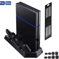 ps4 slim and ps4 vertical stand cooling fan heat sink charging stand dual usb hub charger base for ps4 slim playstation 4 ps4