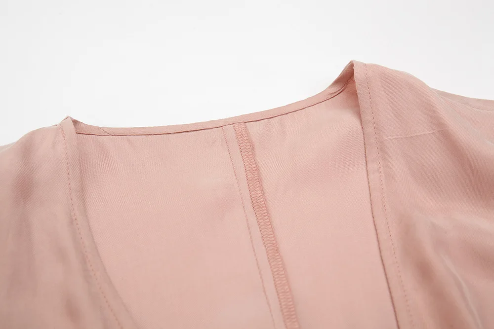 Женское асимметричное платье GETSPRING розовое винтажное длинное с v-образным