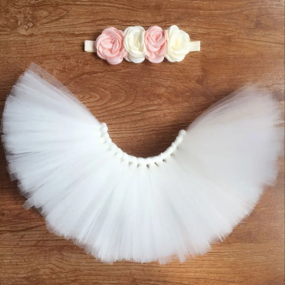Реквизит для фотосессии новорожденных новинка 2019 2 шт./компл. детская белая юбка