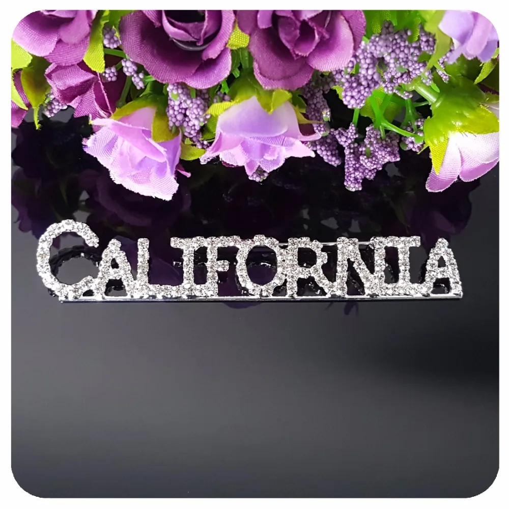 США тематический подарок блестящие стразы &quotCALIFORNIA&quot State Word Pin Хрустальная брошь