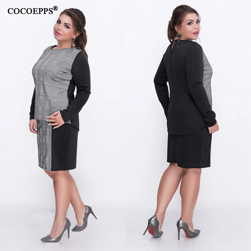 COCOEPPS 6XL платья больших размеров комплекты одежды из двух частей женские