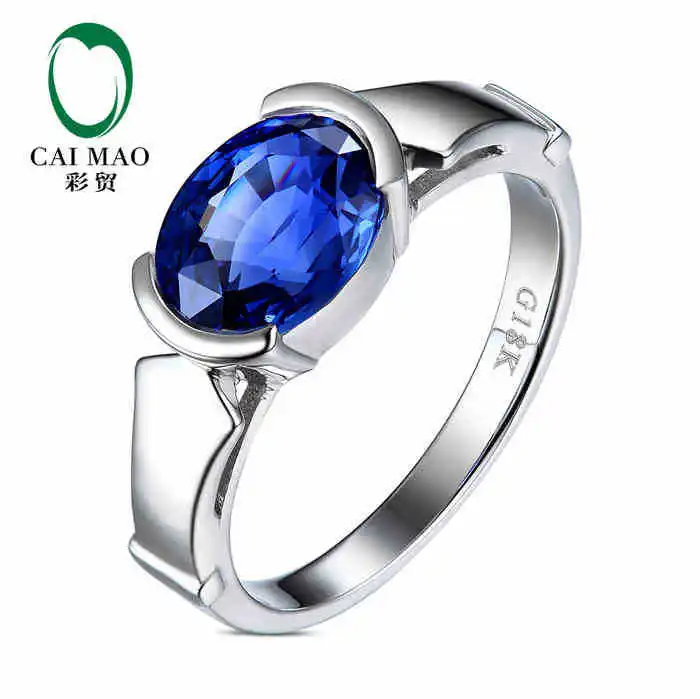CaiMao 18KT/750 Белое золото 1 51 ct натуральный IF Синий танзанит AAA полный разрез алмаз