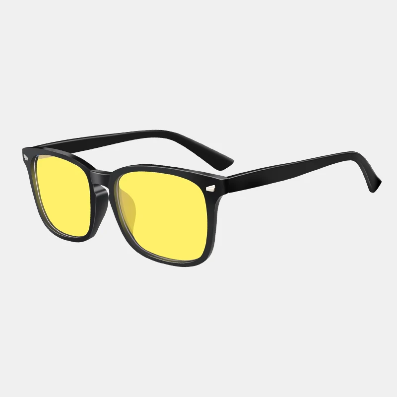 C6-Black-Yellow Королевская девушка анти синие очки с подсветкой женские мужские классические квадратные солнцезащитные очки компьютерная игра для чтения ночного видения очки ботаника os013 - Цвет оправы: C6-Black-Yellow