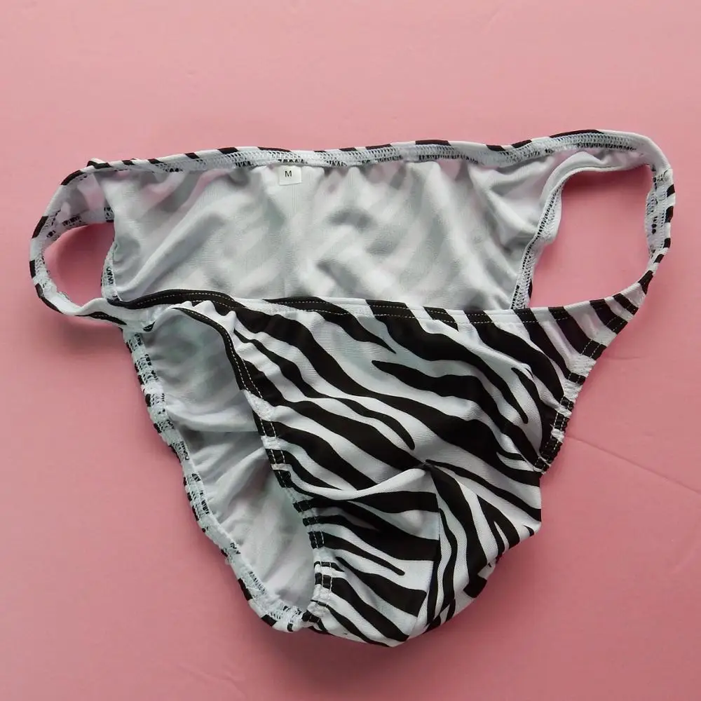 Мужские стринги бикини в полоску нейлон спандекс G3774 узкая талия wimsuit ткань Зебра
