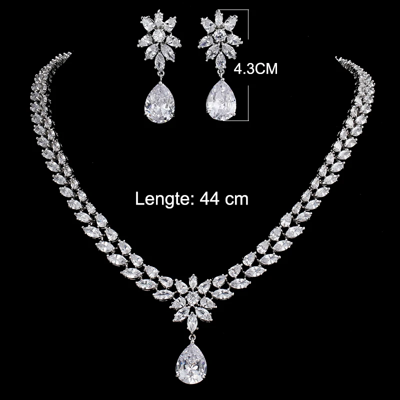 GMGYQ Kleur Beste Kwaliteit Блестящий Кристалл Zirkoon Oorbellen En Kettng Sieraden набор трууюрк банкетные