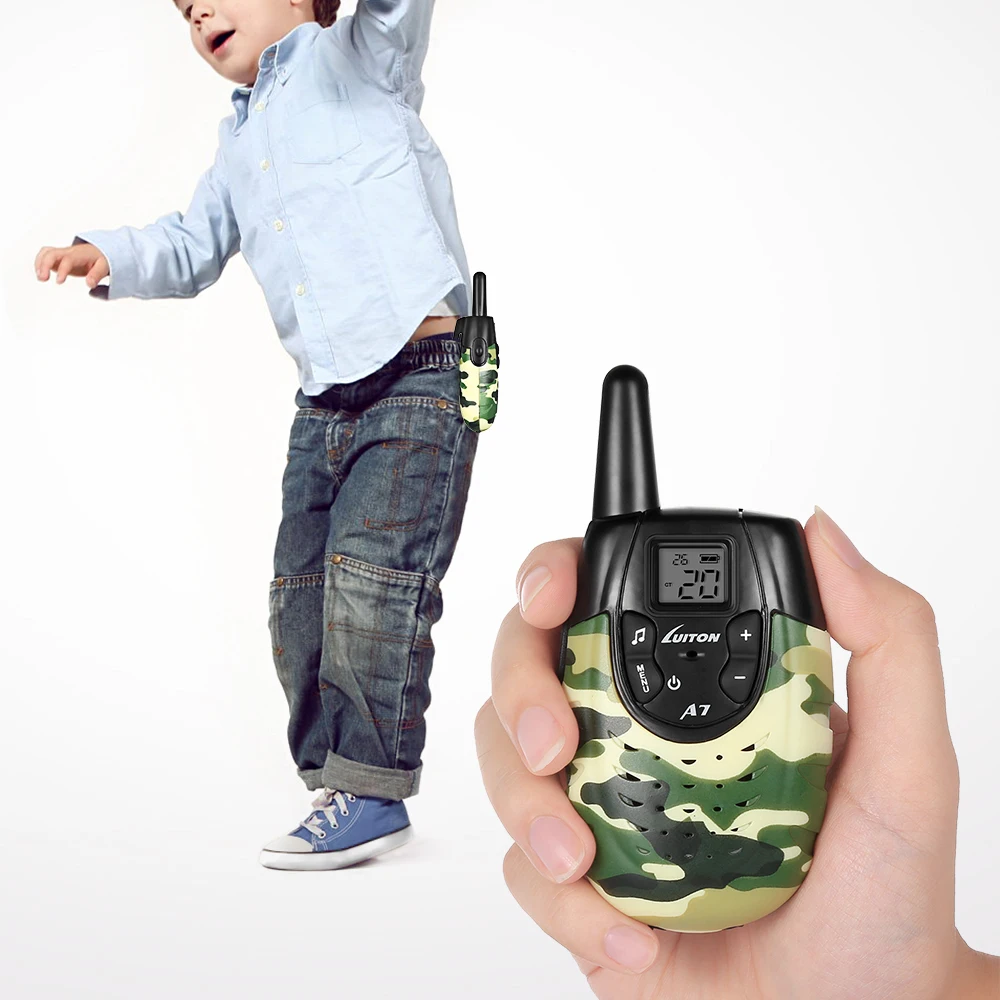 Прозрачная пара Walkie Talkies для детей Luiton A7 2 шт. четкий голос регулируемый громкость