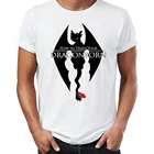 Мужская футболка Skyrim Dragonborn, забавная Футболка с принтом Беззубика дракона