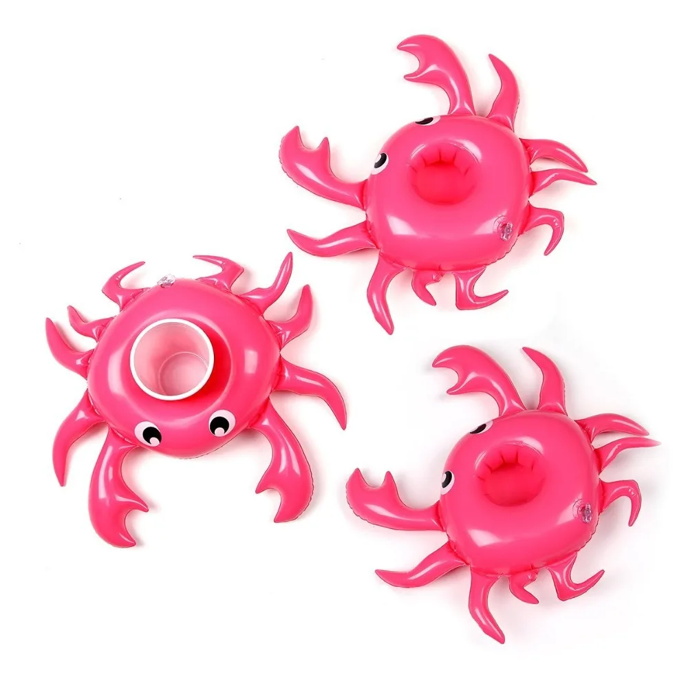 

Summer Inflatable Pool Drink Holder - Palm tree and Flamingo Cup Holder Float (Set of 6) (CRAB)