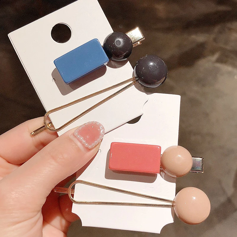 2 шт./компл. милые металлические заколки для волос с бусинами повязка заколка