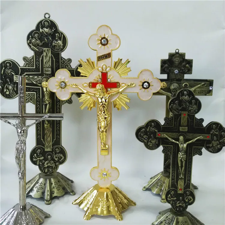 Крест Фигурка Статуя Христианская Католическая творческая Бронзовая статуя