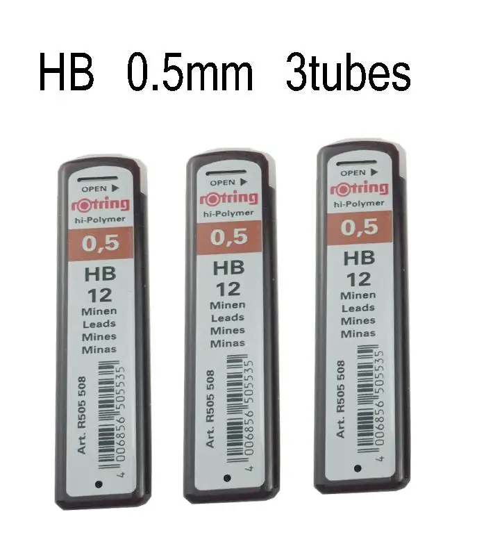 3BOX HB LEADS Geman rOtring 0,5 мм TIKKY автоматические механические карандаши для заправки HB 2B школьные офисные принадлежности для художника наброски - Цвет: 3BOX HB LEADS