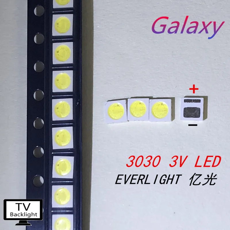 Светодиодная подсветка EVERLIGHT 50 шт. 1 Вт 3030 3 в холодный белый 80-лм приложение для ТВ