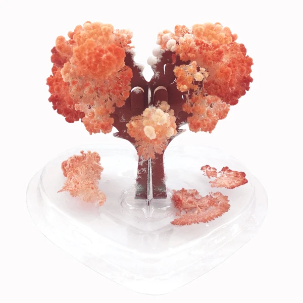 2019 8x7cm Red Magic Growing Paper Love Tree Magical Grow Heart Peach Christmas Trees Wunderbaum Kids Science Toys For Children | Игрушки и
