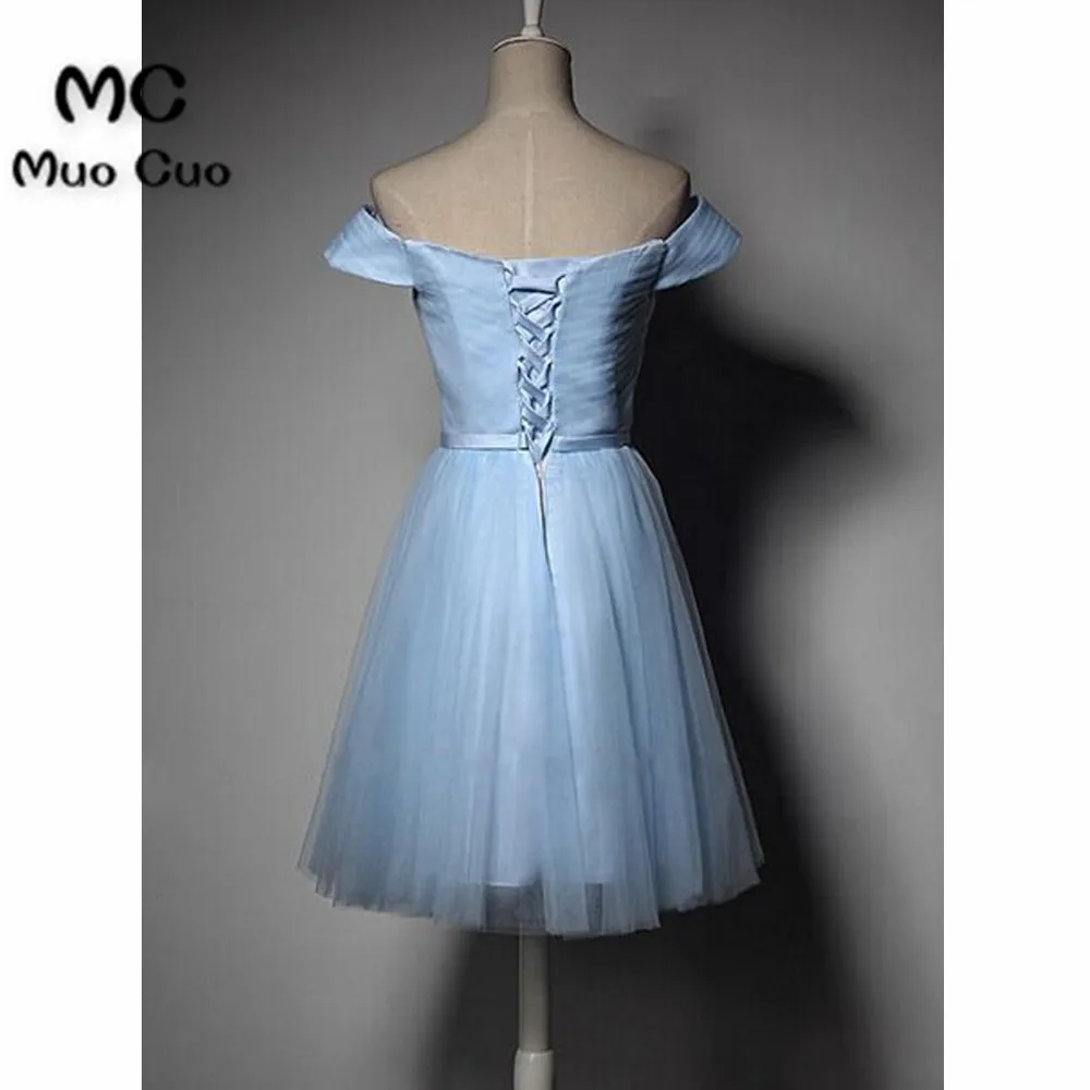 2018 Off Shoulder Junior Bridesmaid Dresses Short Wedding Party Dress Sleeves Pleat Lace Up Back Formal bridesmaid dress | Свадьбы и