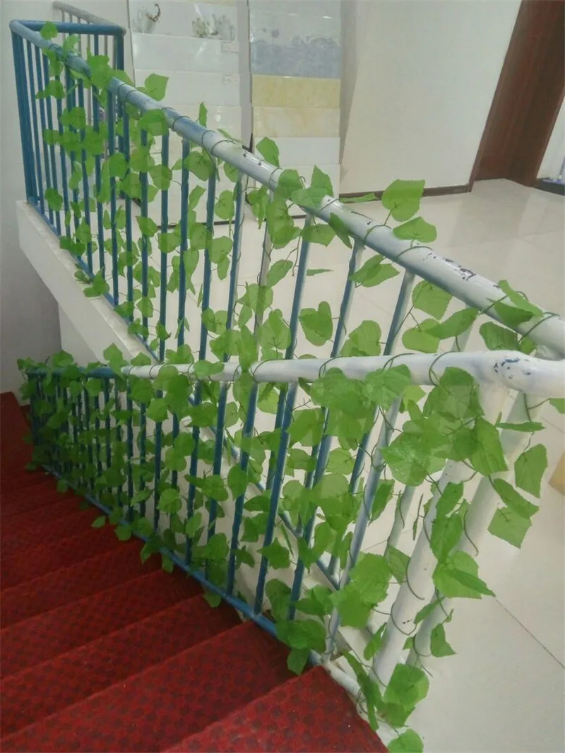 Искусственные растения зеленый виноград 2.2 м зеленые листья поддельные завод