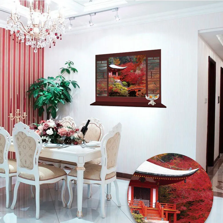 [Fundecor] Новый китайский стиль весенний вид Shanting садовый пейзаж 3d наклейки на стены