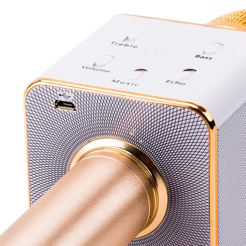 Микрофон для караоке Q7 Mini Magic беспроводной конденсаторный Bluetooth микрофон динамик