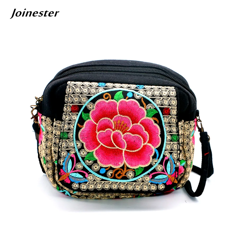 

Girls Canvas Flap Crossbody Bags Woman Embroider Vintage Messenger Bag Ethnic Shoulder Bags Leisure Pocket Money Clutch Bag