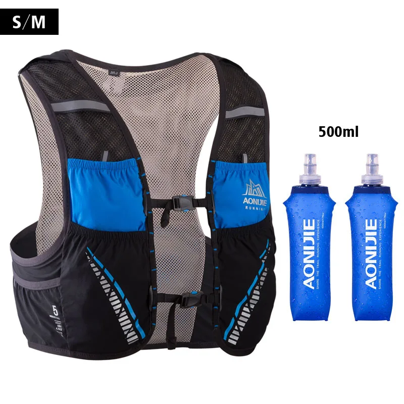 SM-Black-500ml AONIJIE гидратация пакет рюкзак сумка Жилет Жгут водный Пузырь Пешие прогулки Кемпинг бег марафон гонки скалолазание 5L - Цвет: SM-Black-500ml