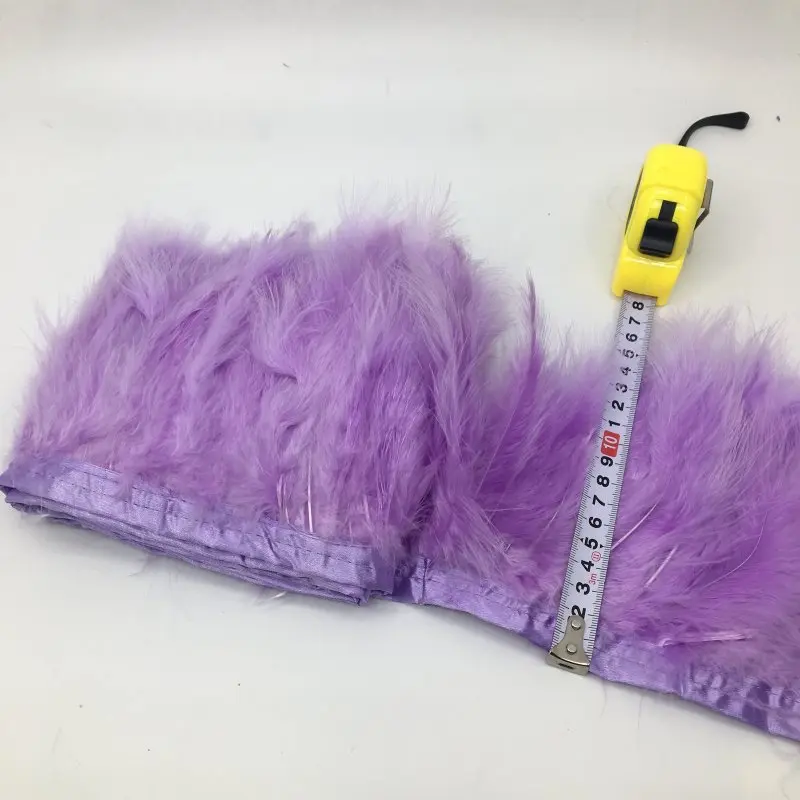 light purple 2 м/лот, 5-6 дюймов, перья ярко-синего цвета, отделка, платье, перо для шитья, индейка, бахрома с атласной фиброй, костюмы, перо, крафты - Цвет: light purple