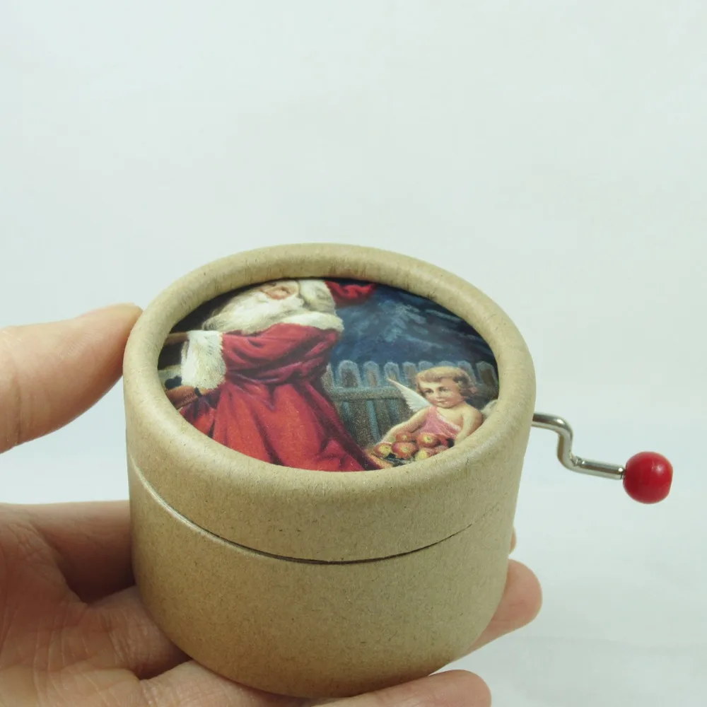 DIY из бумаги музыкальная шкатулка рождественские подарки, настраиваемая Мелодия Детский рисунок ручной Кривошип фото Музыкальная шкатулка