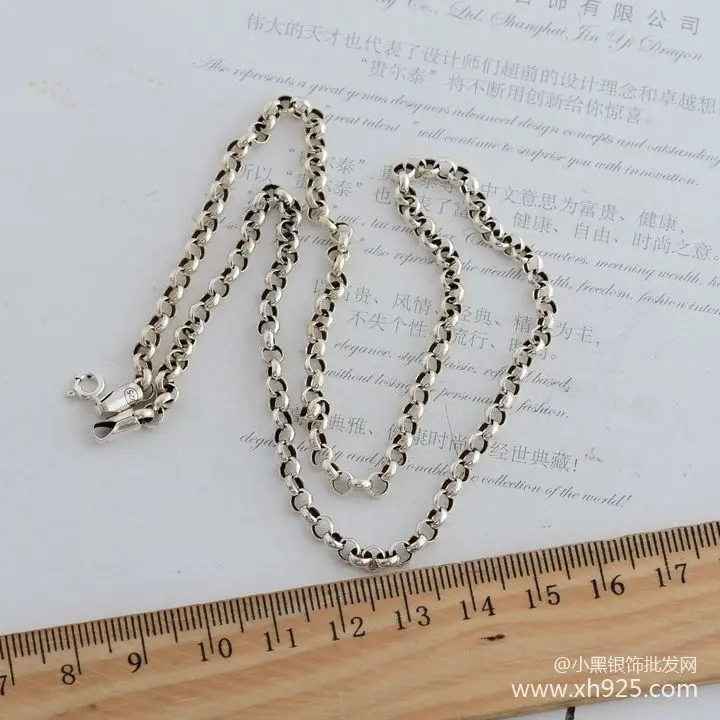 

KJJEAXCMY fine jewelry 925 sterling silver circular chain sweater chain diameter 3.5mm necklace (chang 80cm) with