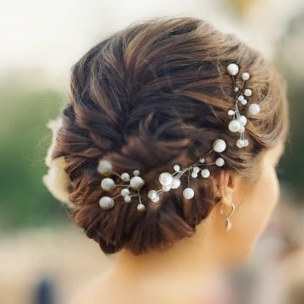 

HIMSTORY Pearl Wedding Hair Accessories Hair Sticks Bridal Hair Jewelry Wediing Accessories Red and White