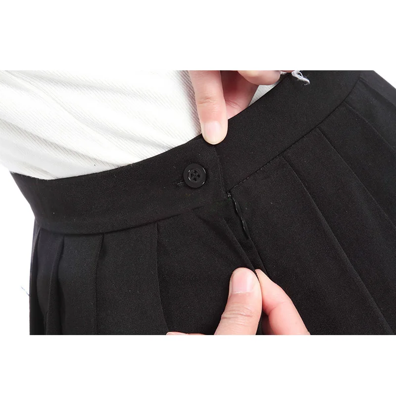 Черная плиссированная юбка ROLECOS для девочек с высокой талией японская школьная