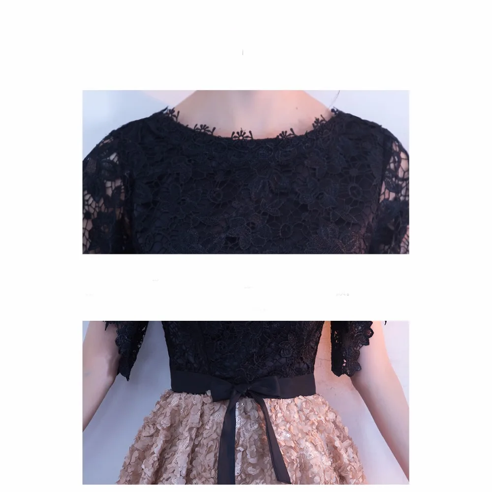Vestido de festa новинка 2018 короткое платье для выпускного вечера черное с кружевом