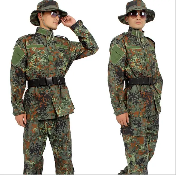 German Camouflage Suit Woodland Army uniform Flecktarn Military Men Vintage Spring