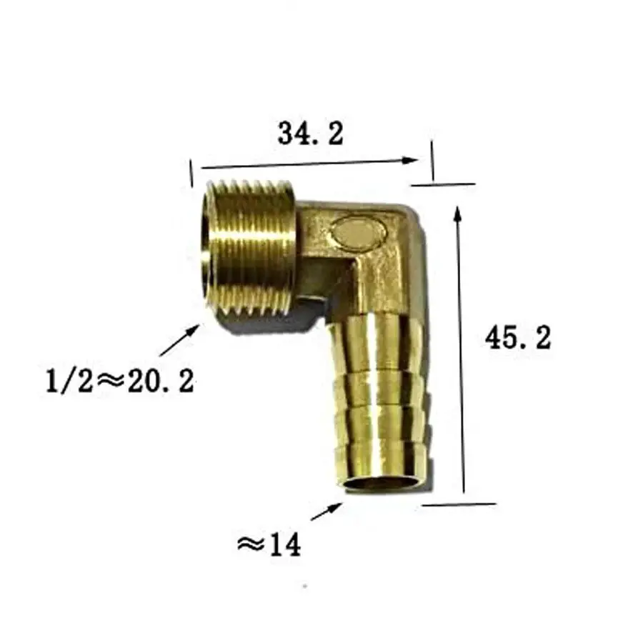 DN15 1/2 &quotBSP Мужской подходит 14 мм ID шланг локоть хомут фитинг латунный