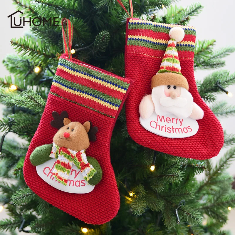 Новый год Рождество Искусственный Санта-Клаус рождественские чулки конфеты