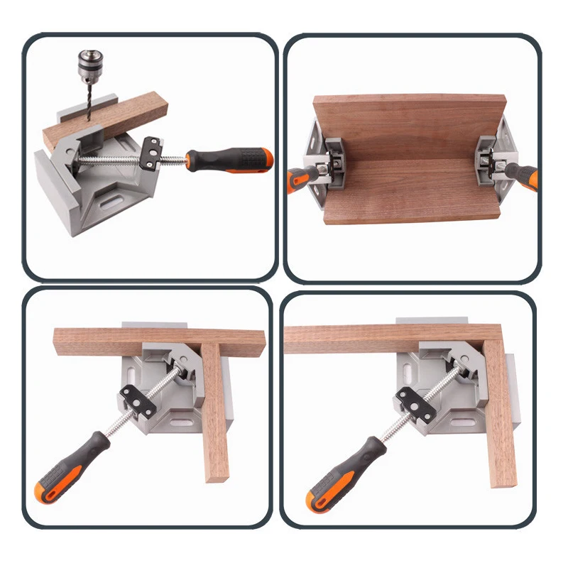 

90 Degree Aluminum Alloy Woodworking Frame Clamp High Qualit Right Angle Jaw Corner Clamp Hand Tools for Carpenter