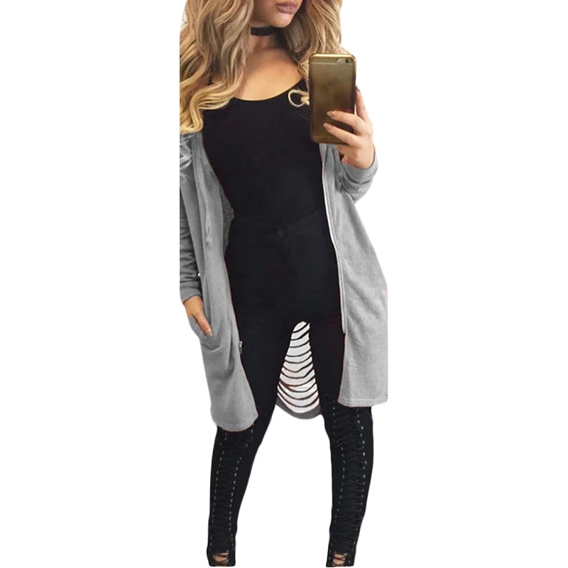 Женский свитер с капюшоном длинный Повседневный ажурный капюшоном|long womens coat|long