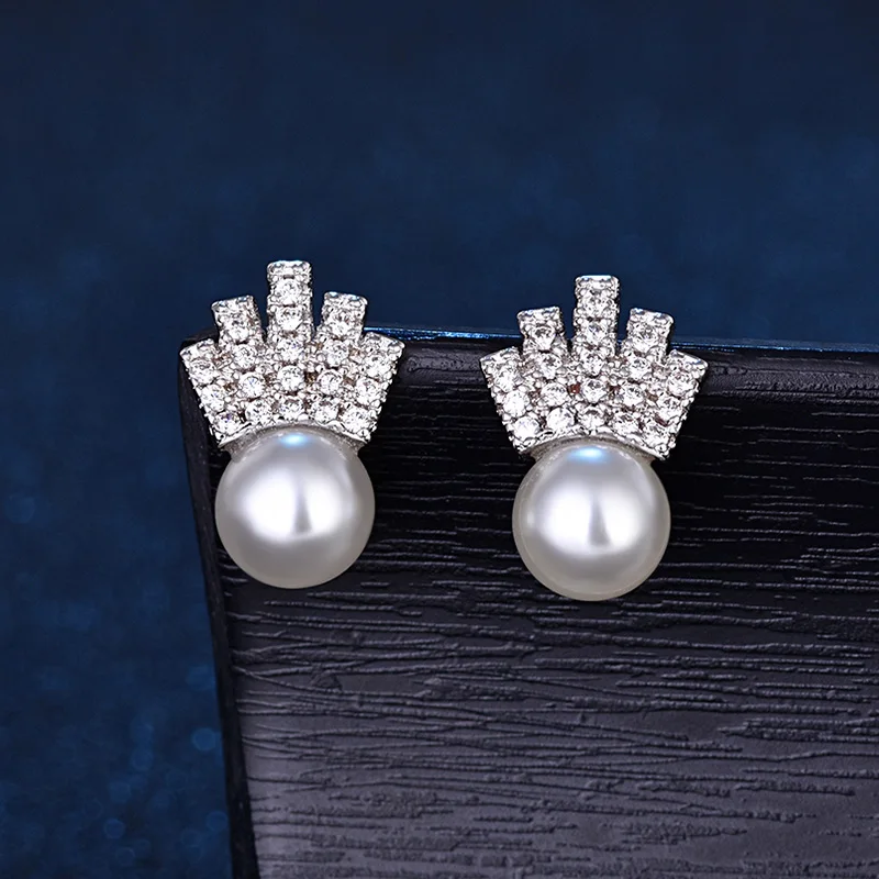 Красочные. gem модные украшения шпильки серьги для женщин Имитация Жемчуга Корона