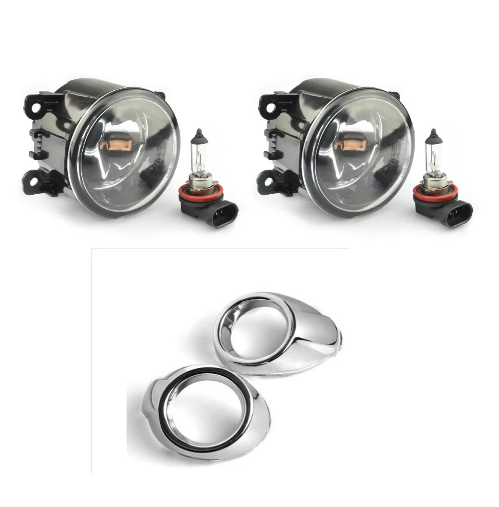 

OEM Halogen Fog Light Lamps Kit+chrome covers With Bulbs For Ford Focus 3 2012-2014