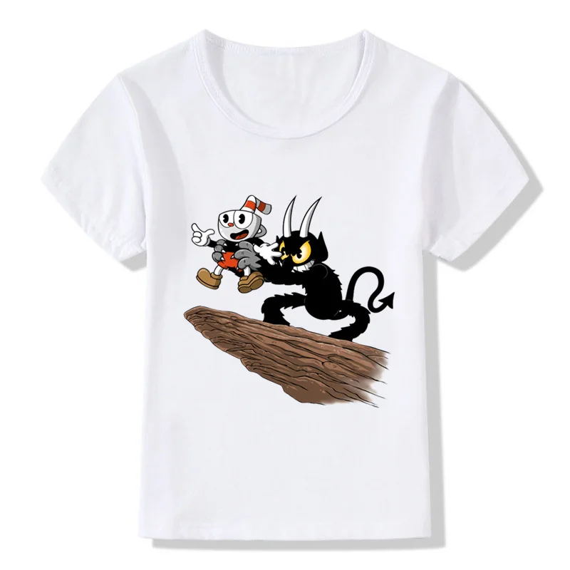 Детская забавная футболка Дэдпул Дарт Вейдер Cuphead King детская одежда с героями