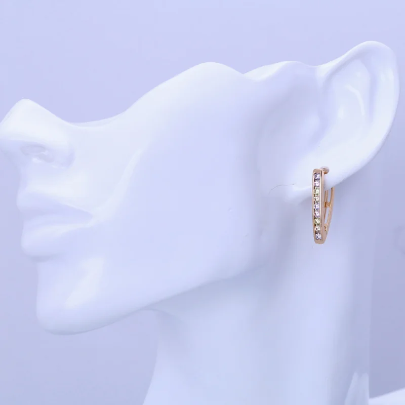 Женские серьги-кольца с кристаллами Ayowei желтые золотистые Винтажные Украшения