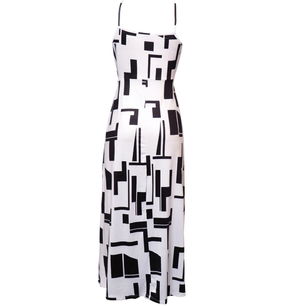 Женское длинное платье с принтом Повседневное Платье макси v образным вырезом