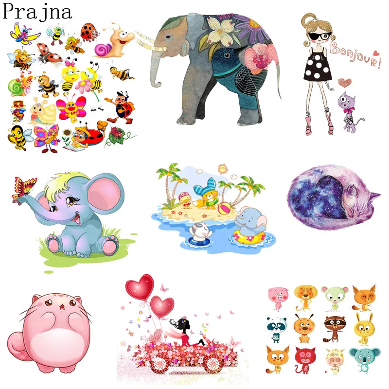 Prajna Kids Heat Transfer Patches Iron-on Transfers Vinyl Iron On For Clothes Cartoon Badge Washable Applique | Дом и сад