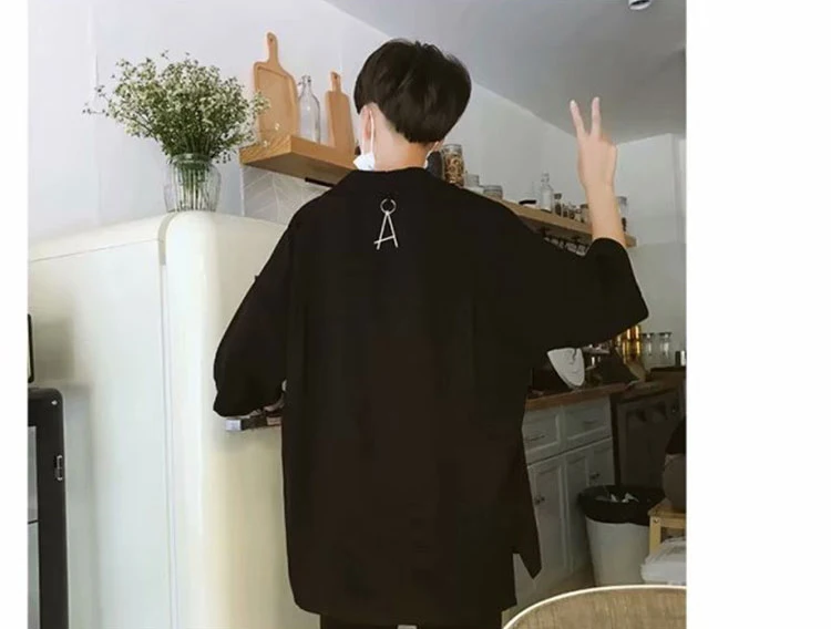 Лето, Camisa, рубашка оверсайз, мужская, короткий рукав, Корейская рубашка, мужская мода, повседневная, свободная, хип-хоп, уличная, мужская рубашка, M-XXL