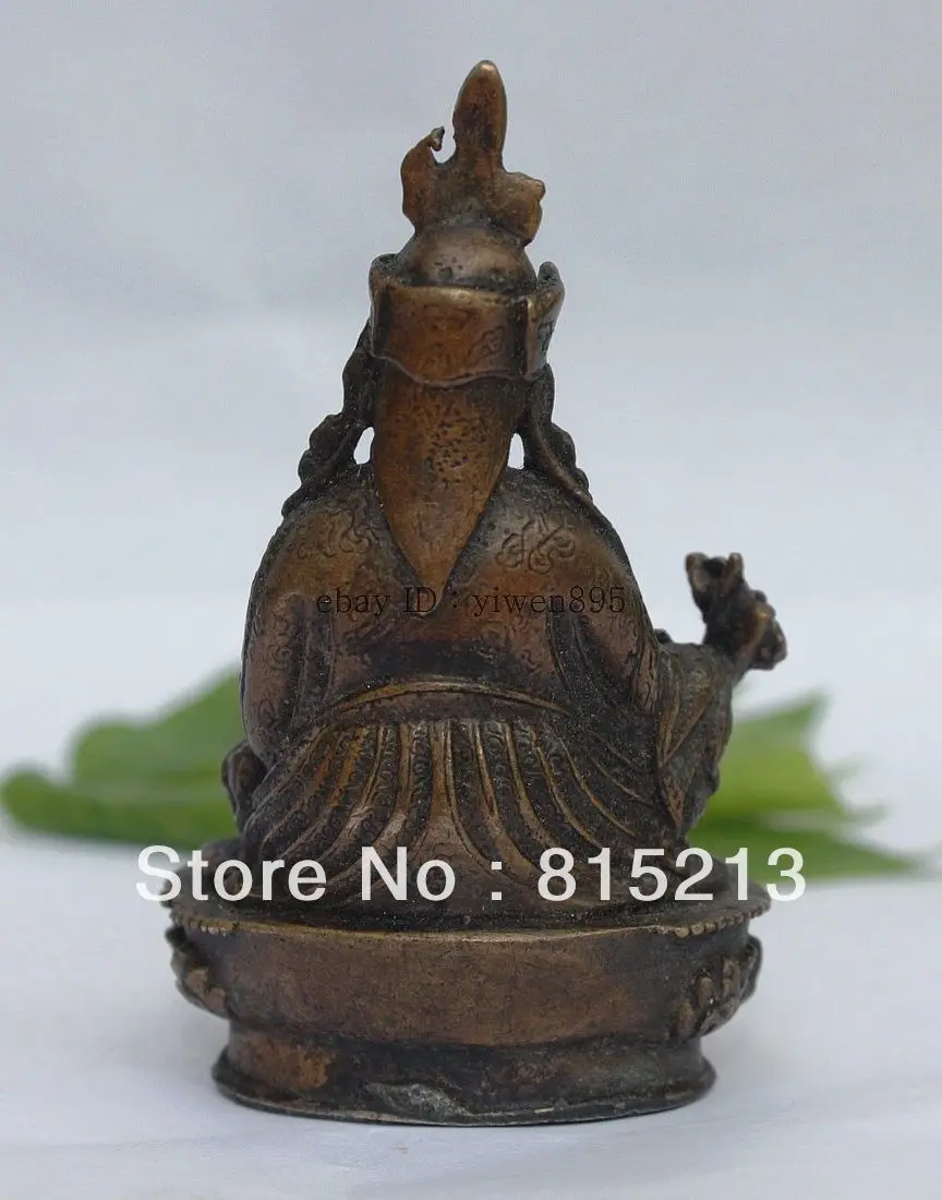 560 Тибет Тибетский Буддизм Сиденье Бронзовый Гуру Ринпоче Падмасамбхавы Статуя