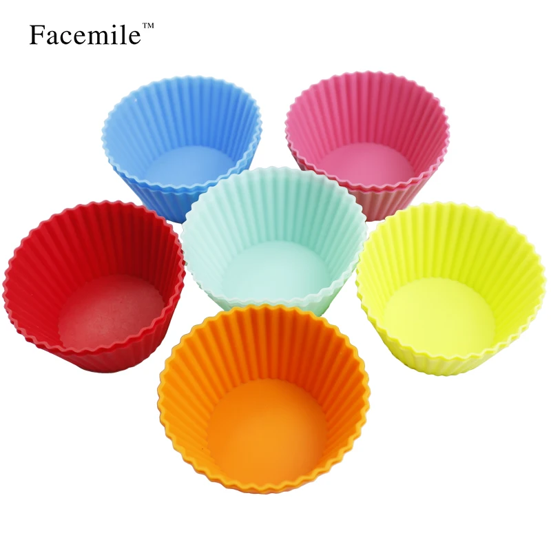 7 см Силиконовые Формы для кексов многоразовые чашечки выпекания антипригарным