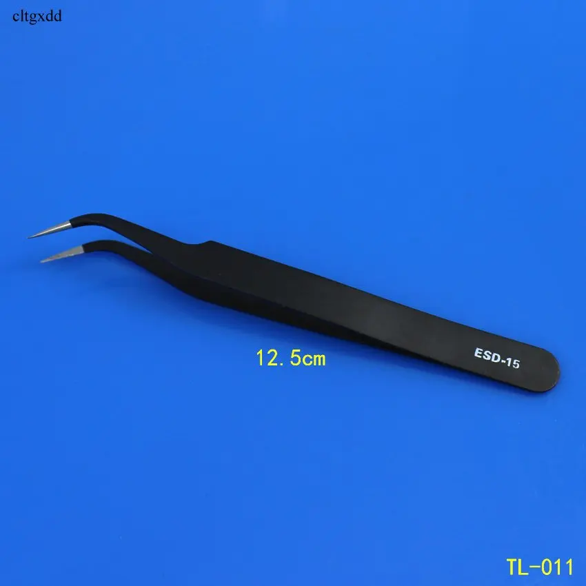 ESD-15 Cltgxdd ESD-14 ESD-15 антистатические изогнутые прямые наконечники щипцы точность пайки Пинцет Набор электронных ESD пинцет Инструмент - Цвет: ESD-15